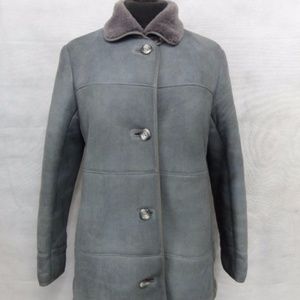 Beautiful Gray/blue shearling coat lambskin coat